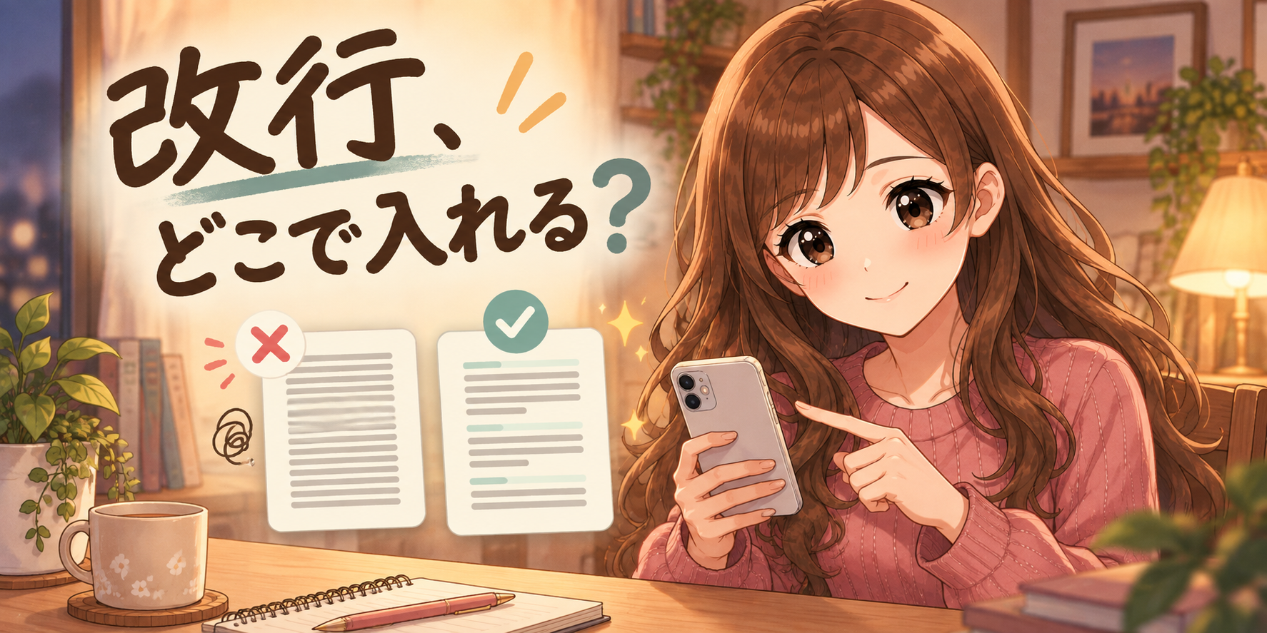 写メ日記の改行位置をスマホで比べるあおば